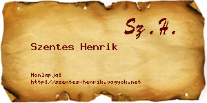 Szentes Henrik névjegykártya