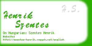 henrik szentes business card